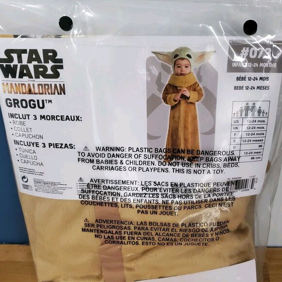 Star Wars Grogu The Mandalorian Baby Boy Costume Size 12-24 Months New - Picture 4 of 4